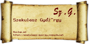 Szekulesz György névjegykártya
