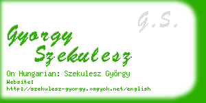 gyorgy szekulesz business card
